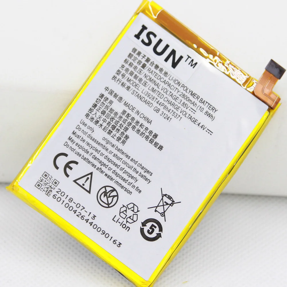 20 шт./лот ISUNOO 2800 мАч литиевая батарея для телефона ZTE Li3928T44P8h475371 Blade V8 Mini внутренняя