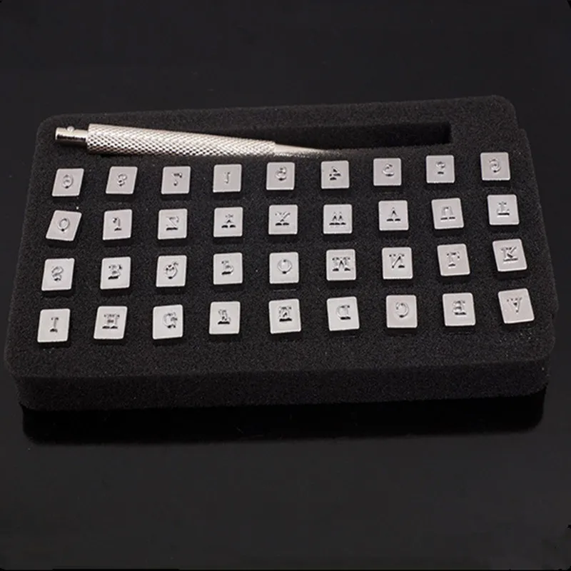 

36Pc Leather Craft Printing Mold Nickel Chrome Alloy Steel DIY Leather Carving Chisel Alphanumeric Model Crafts Making 3.5/6.5MM