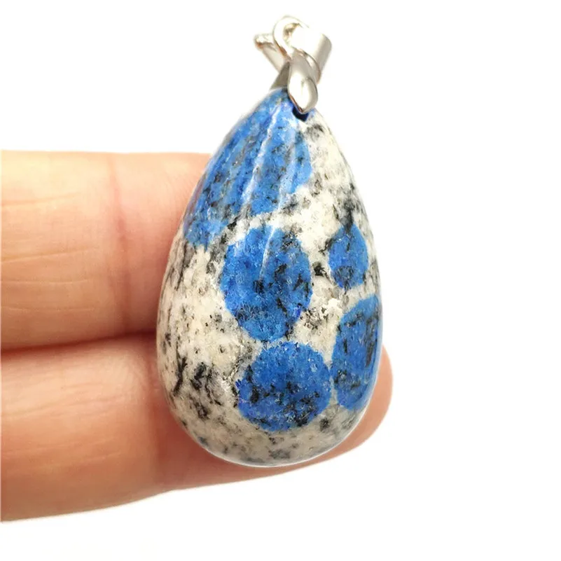 Natural K2 Blue Pendant Stone Women Party Anniversary 31x19x10mm Crystal Healing AAAAA Fashion Necklace Jewelry | Украшения и