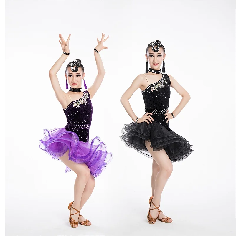 Детское платье для латиноамериканских танцев костюм профессиональных конкурсов