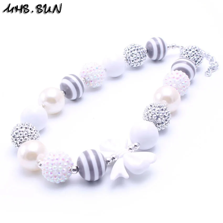 MSH.SUN/милое детское ожерелье с бантом и массивными бусинами Модное массивное для