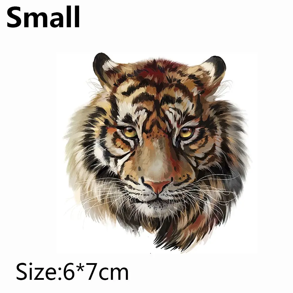 Style 1 Small 1 шт., нашивки в виде тигра, Льва, футболка, переводная термопечать, наклейка, а-уровень, моющаяся, с утюгом, с аппликацией, для украшения футболок, платьев - Цвет: Style 1 Small