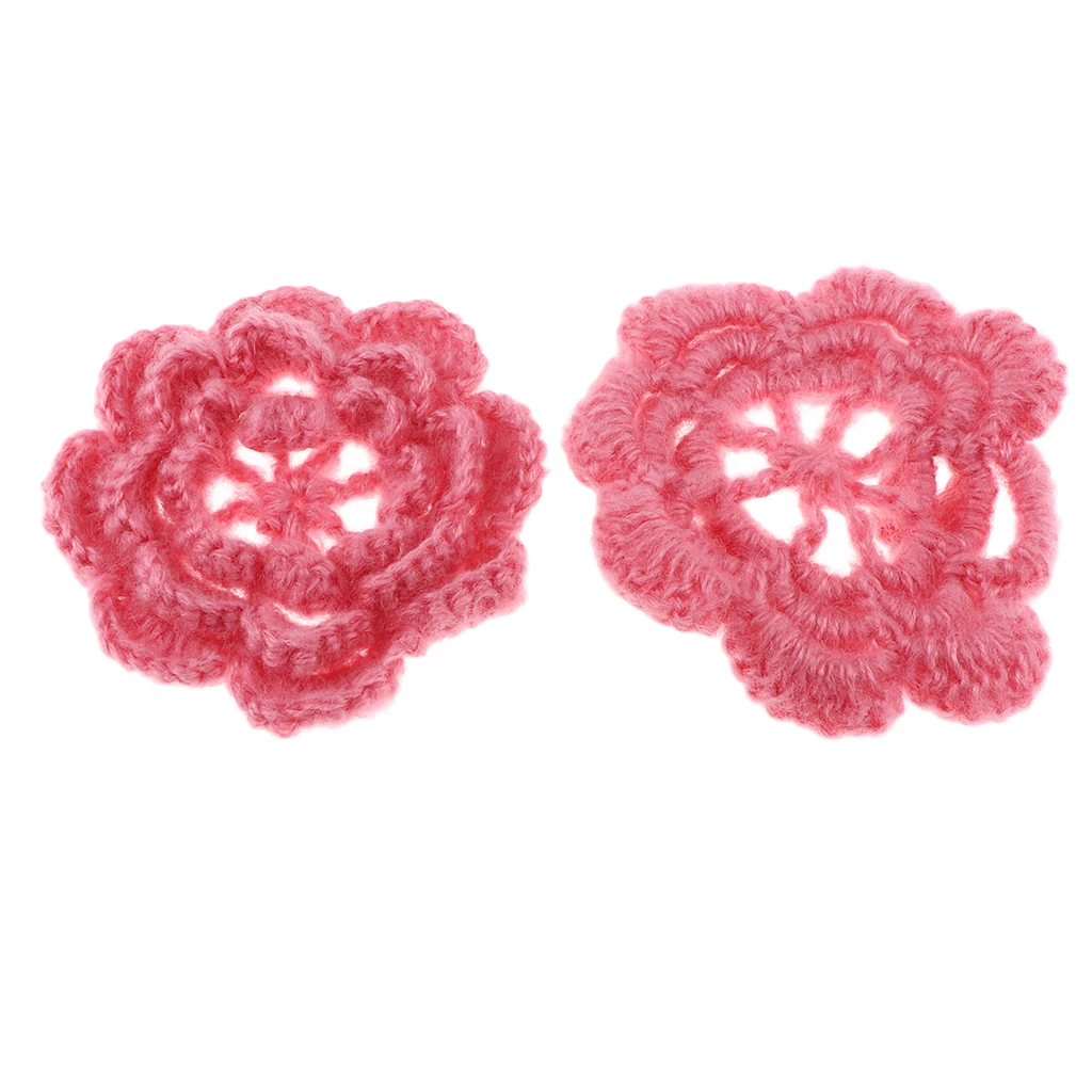 2Pcs Handmade Large Crochet Flowers Crafts Embellishment Applique DIY | Дом и сад