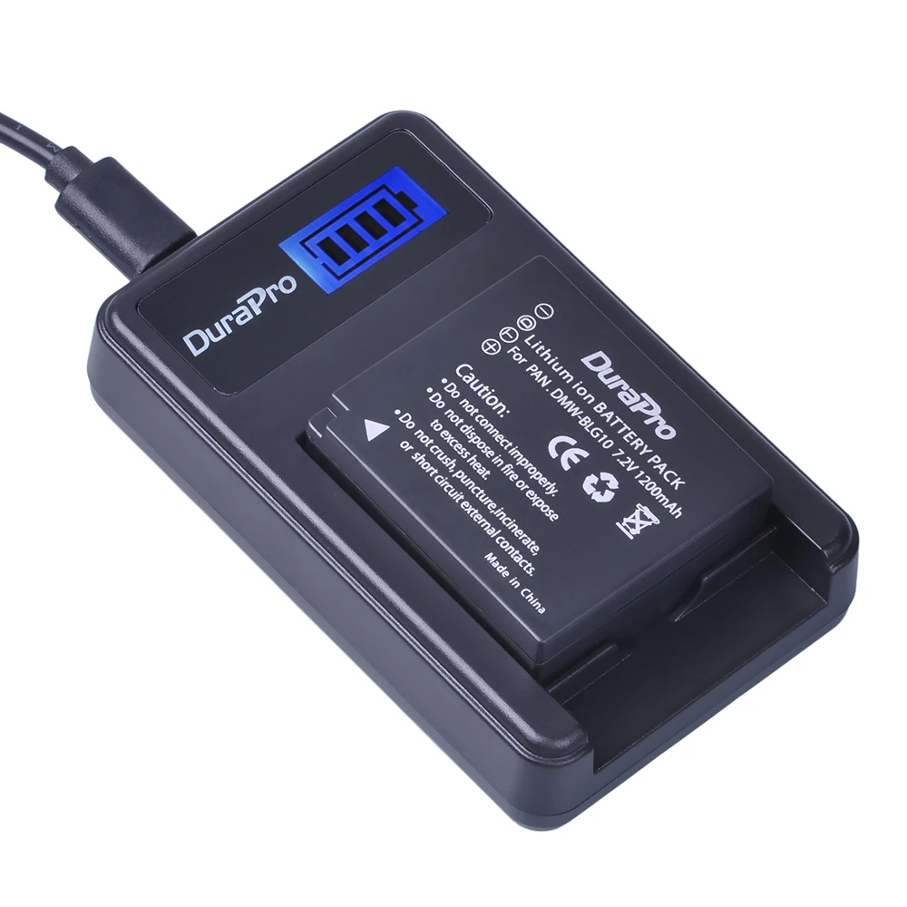 Аккумулятор для камеры 2 DuraPro DMW-BLG10 BLG10E BLG10 + зарядное устройство USB с ЖК-дисплеем