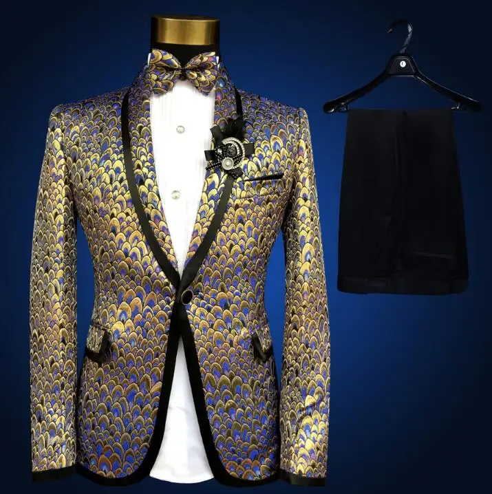 Мужские костюмы дизайнерские мужские terno сценические для певцов мужской блейзер