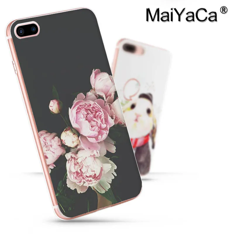 MaiYaCa цветы розовые пионы печатным рисунком защитный чехол для телефона iPhone 6S 6plus 7