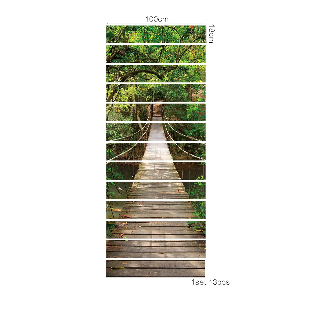 

3D Stairway Stickers Stairs Stickers Floor Wall Decor Decals Sticker Living Room Decoration 13Pcs/Set