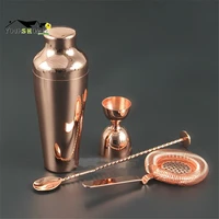 cocktail shaker bar set copper gold plated shaker barware set 4 pieces bartender kit barware