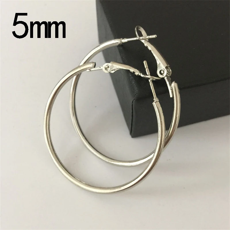 5 cm Трендовые серьги круглые большие гладкие круглые серьги бренд петли серьги гиперболы для женщин ювелирные изделия аксессуары Подарки - Окраска металла: 5 cm