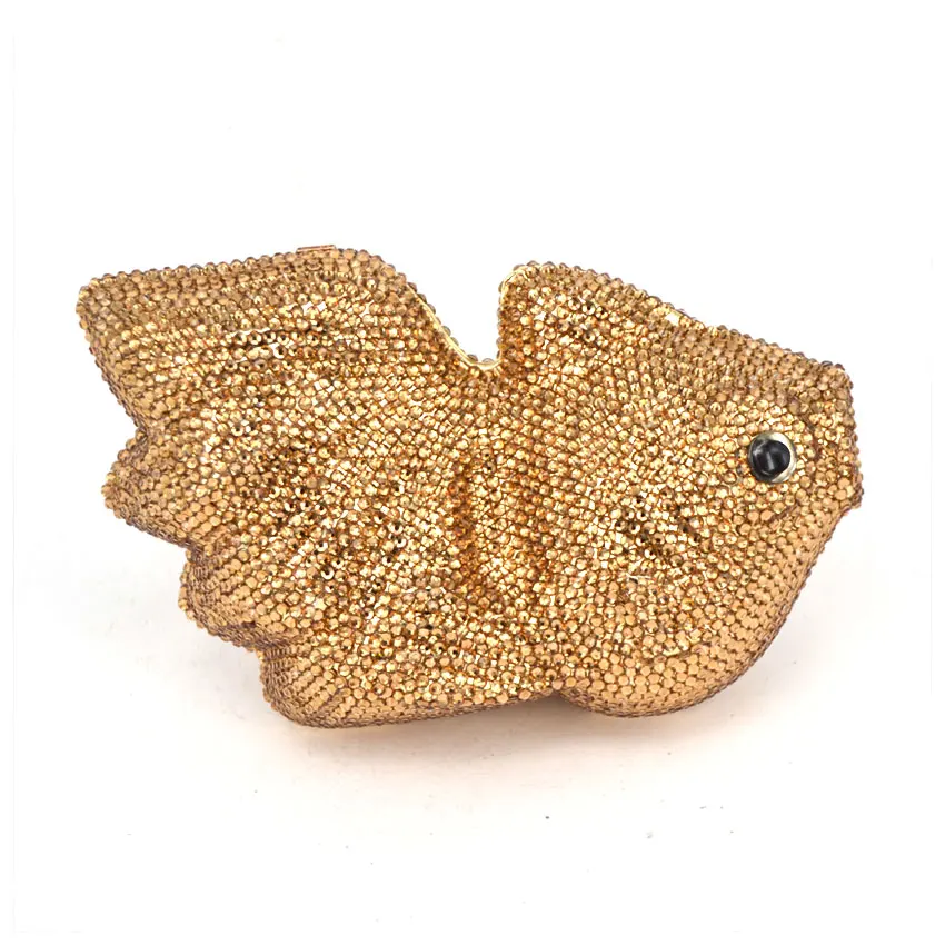 Красная Золотая рыбка Женский металлический Жесткий мини чехол свадебные клатчи