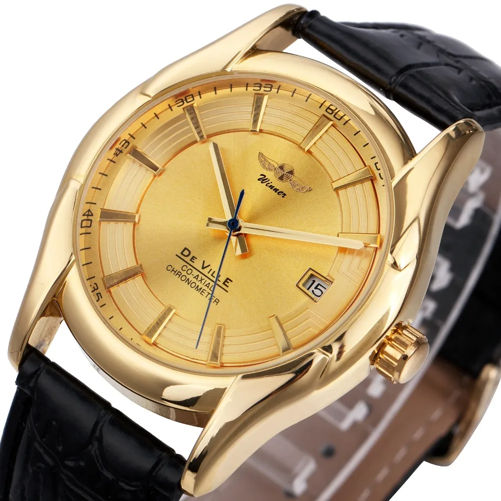 Элегантные женские автоматические механические наручные часы с календарем и