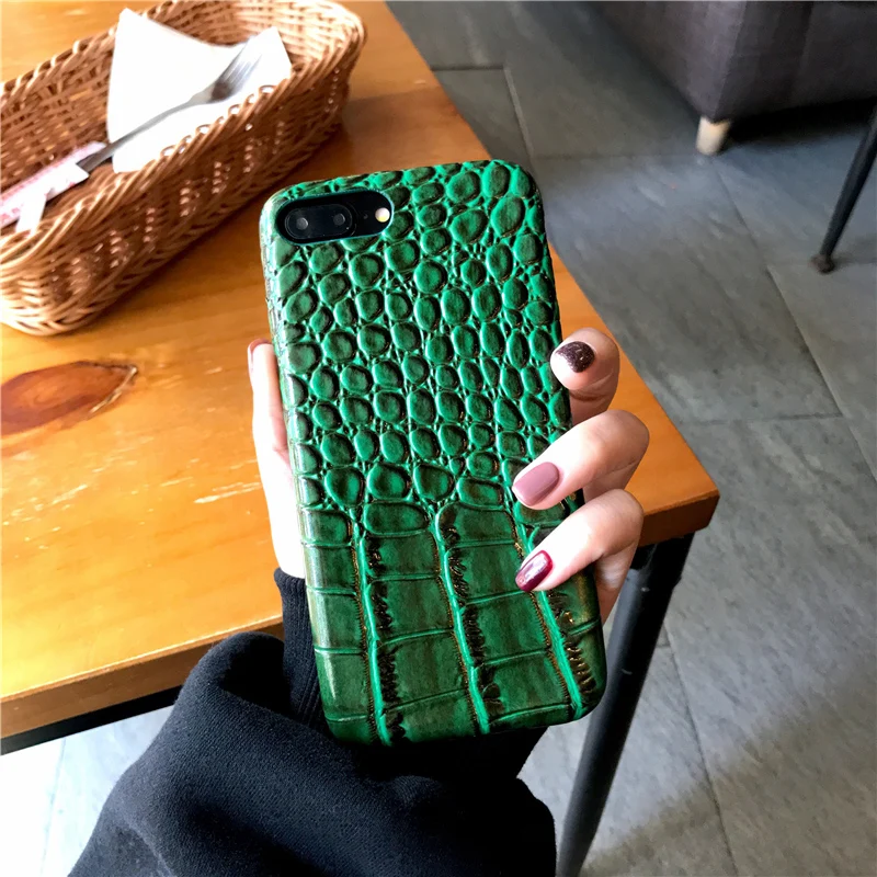 Роскошный чехол с крокодиловой кожей для iPhone 7 6 6S 8 Plus X Модный телефона из