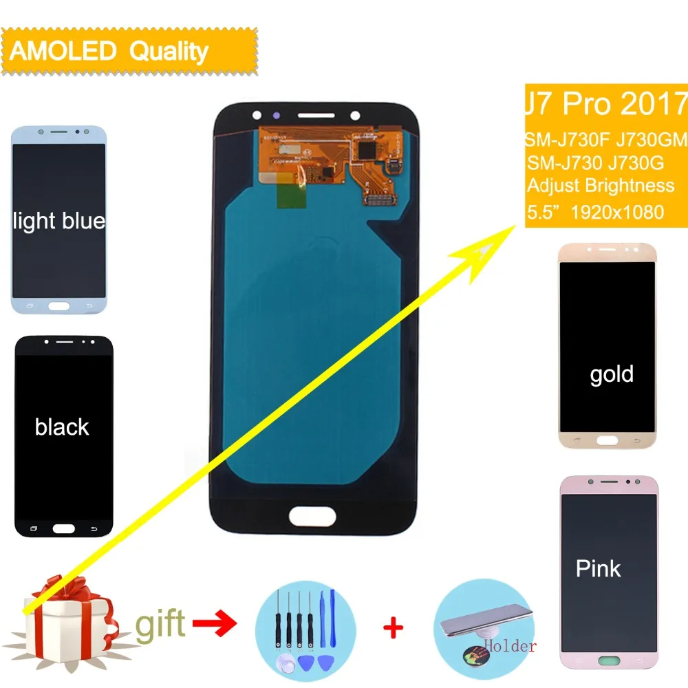 Для SAMSUNG Galaxy J7 Pro 2017 ЖК дисплей с сенсорным экраном в сборе J730 J730F для Оригинальный