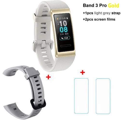 Pro x gray x film Смарт-браслет huawei Band 3/3 Pro, 0,95 дюймов, трекер для плавания, водонепроницаемый, Bluetooth, фитнес-трекер, сенсорный экран - Цвет: Pro x gray x film