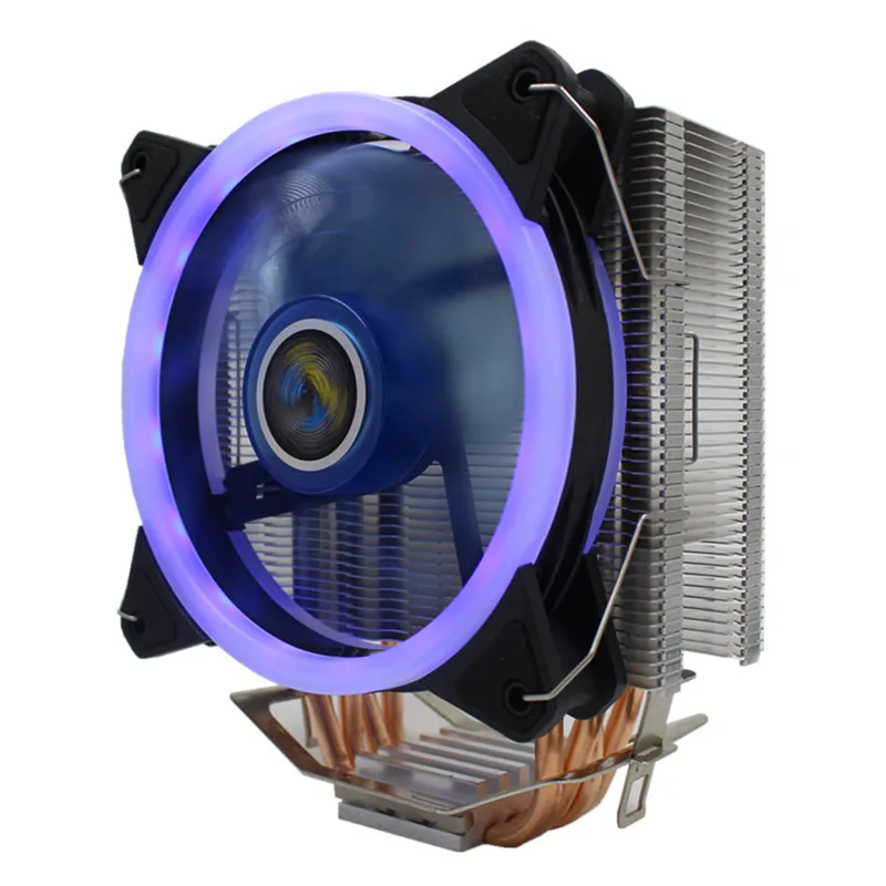 Синий 4 Heatpipe 3/4PIN 12 см RGB светодиодный компьютер процессор кулер вентилятор охлаждения радиатора радиатор для Intel LGA 1150/1151/1155/1156/775/1366 AMD - Цвет лезвия: Синий