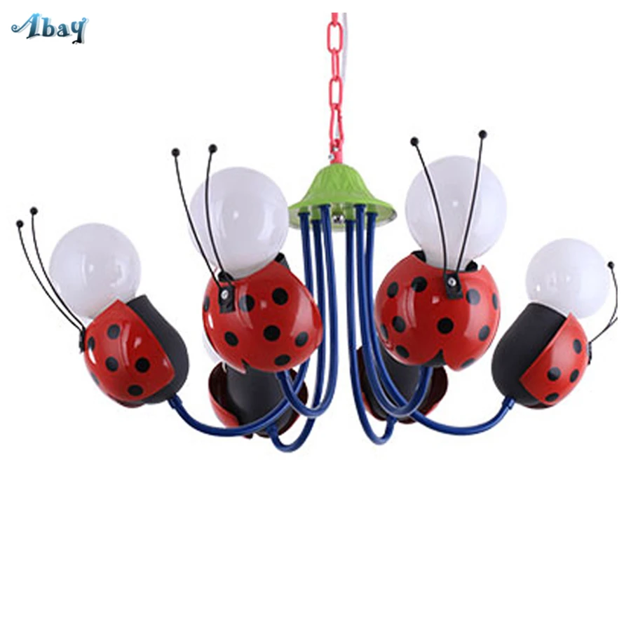 Creative Lovely Ladybug Iron led Ceiling Lights for Bedroom Study Children's Room Lighting Fixtures kindergarten ceiling lamp |
