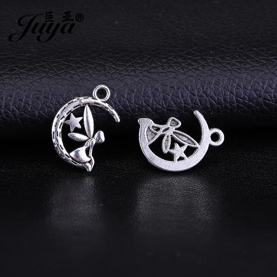 JUYA 30pcs/lot 19.5x13.5mm High Quality Moon and Star Pendants for Jewelry Making Beautiful Faery Charms DIY Necklace AO0494 | Украшения и