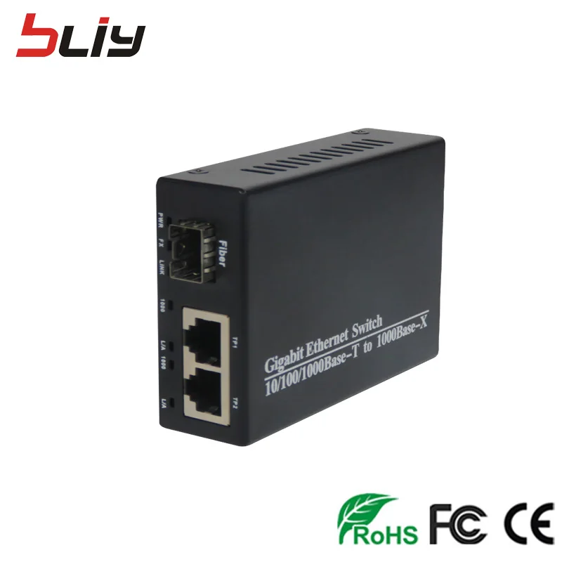 Коммутатор ethernet Gigabit 3 порта 1 порт sfp и 2 оптоволоконный коммутатор SFP 1000