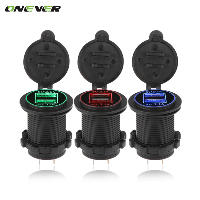 Автомобильное зарядное устройство Onever с двумя USB разъемами адаптер питания 12 В 24 3