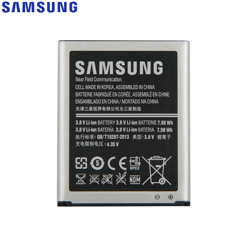 Оригинальная сменная батарея samsung для Galaxy S3 I9300 I9308 L710 I535, EB-L1G6LLU с NFC 2100 мАч