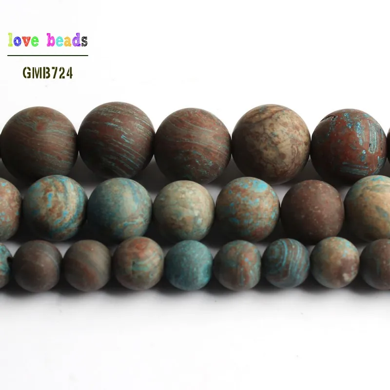 Натуральные матовые синие круглые бусины Crazy Agates для самостоятельного