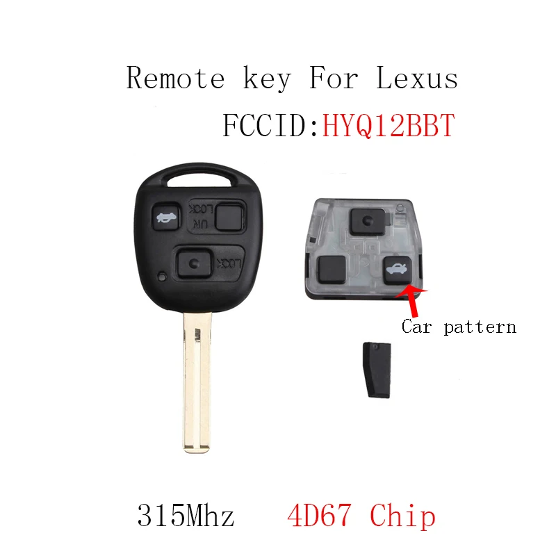 3 кнопки дистанционного ключа для LEXUS LS430 2001 2002 2003 ES330 2004 2005 2006 SC430 2010 4D67 чип