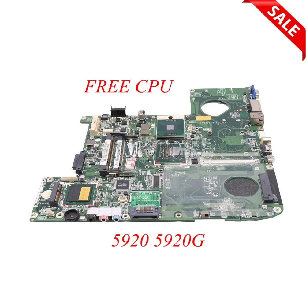

NOKOTION MBAKV06001 DA0ZD1MB6F0 MB.AKV06.001 Main Board For acer Aspire 5920 5920G laptop motherboard GM965 DDR2 FREE CPU
