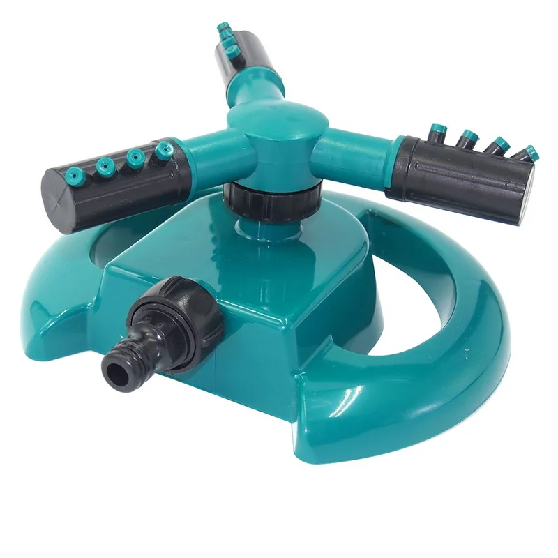 1PCs 3 Nozzle Plastic 360 Degree Automatic Rotation Big Fork Sprinkler Garden Irrigation Watering Gardening | Дом и сад