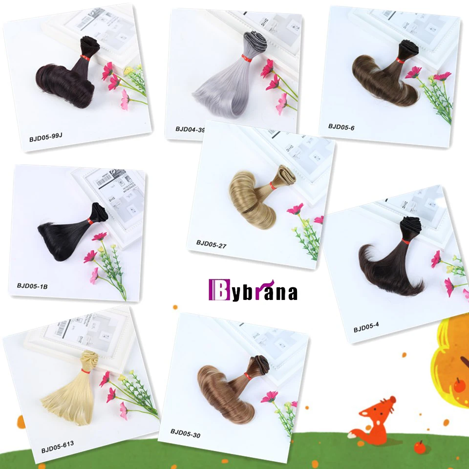 Bybrana 15 см * 100 Температура термостойкие волосы куклы для 1/3 1/4 1/6 BJD DIY парики с