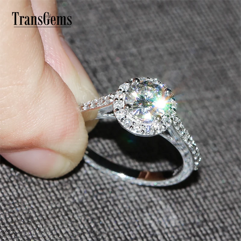 Женское Обручальное кольцо с муассанитом белое золото 585 мм 6 5 к|ring brilliant|ring ringring