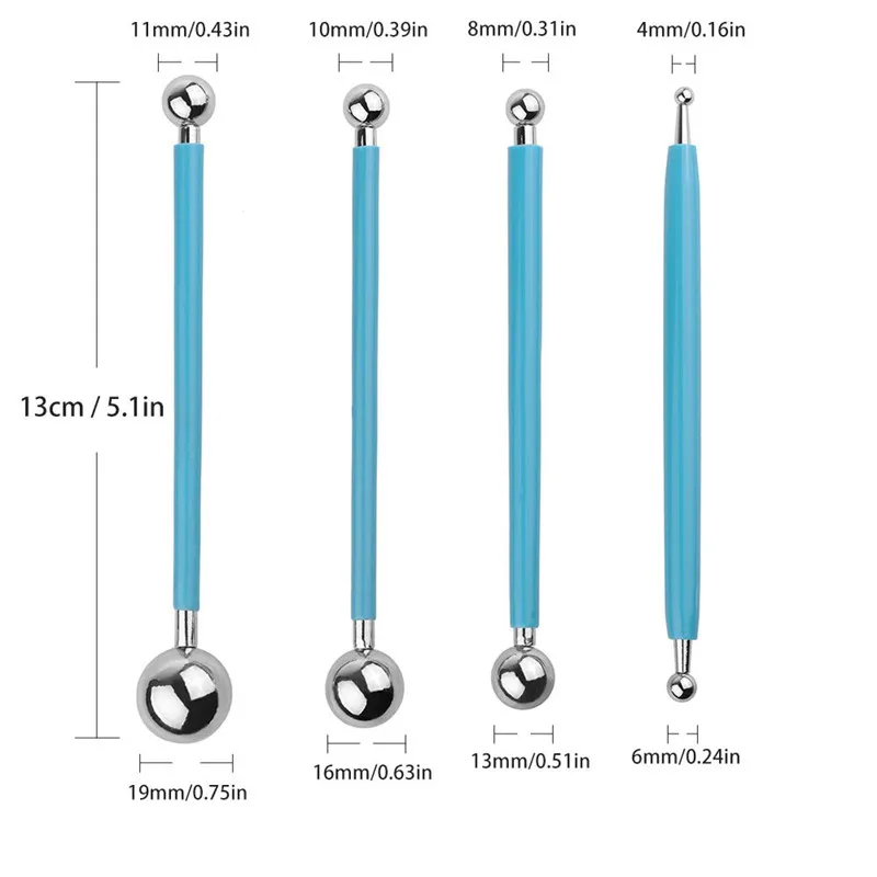 4 шт. инструменты для помадки металлический шар выпечки помадка украшения торта