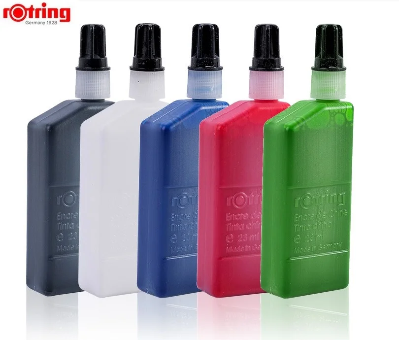 Rotring чернил для рисования изографа чернил, для чернил бумаги и линейной доски, черный/синий/красный/зеленый/белые чернила 1 шт