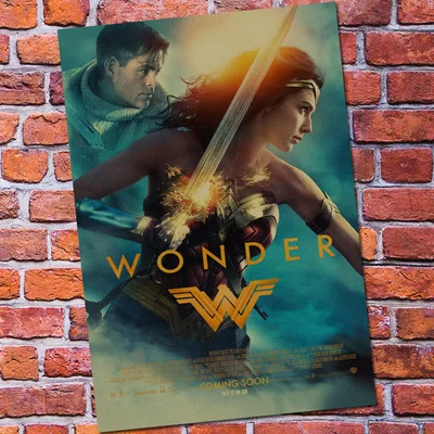 Винтажный бумажный Ретро аниме постер-Wonder Woman DC-poster cudi poster/Винтажный домашний Настенный декор - Цвет: Лиловый