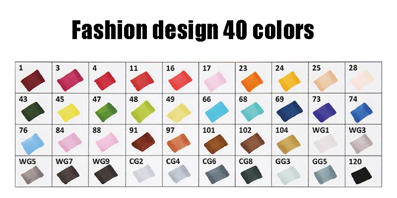 40 Fashion design Художественный маркер 30/40/60/80/168 Цвета на спиртовой основе Ручки Маркеры двойная головка эскиз маркеры кисточки ручка для рисования манга дизайн товары для рукоделия - Цвет: 40 Fashion design