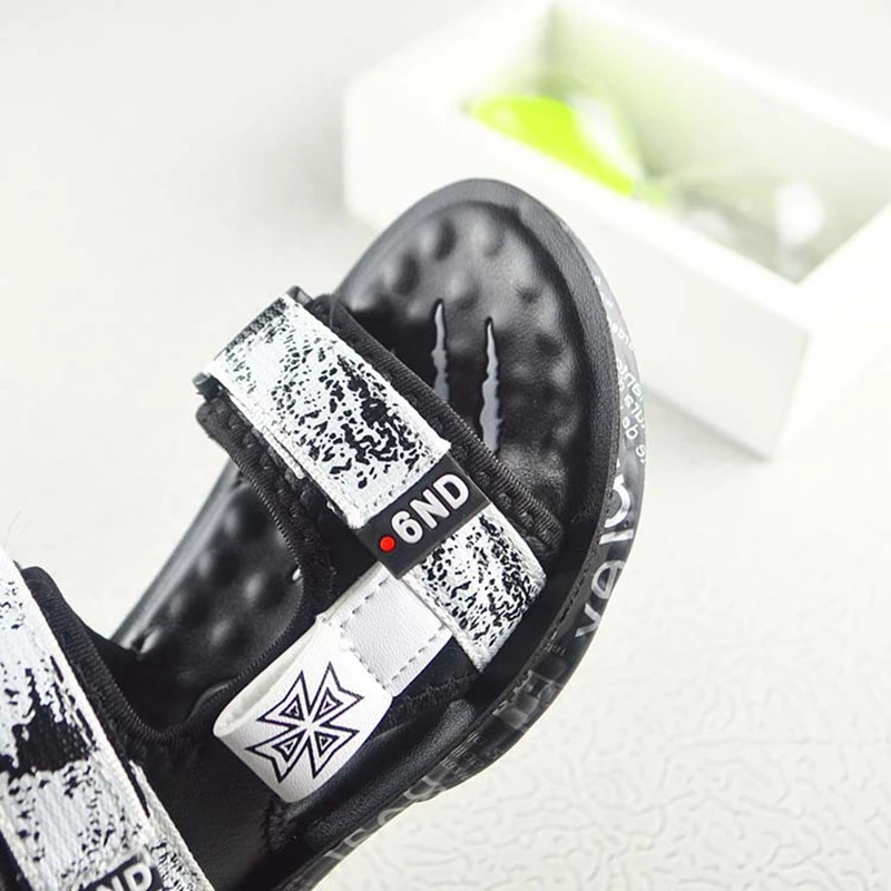 

2019 Summer Kids Boy Shoes Brand Open Toe Boys Beach Sandals Orthopedic Sport Microfiber Leather Big Kids Sandals Shoes KS244
