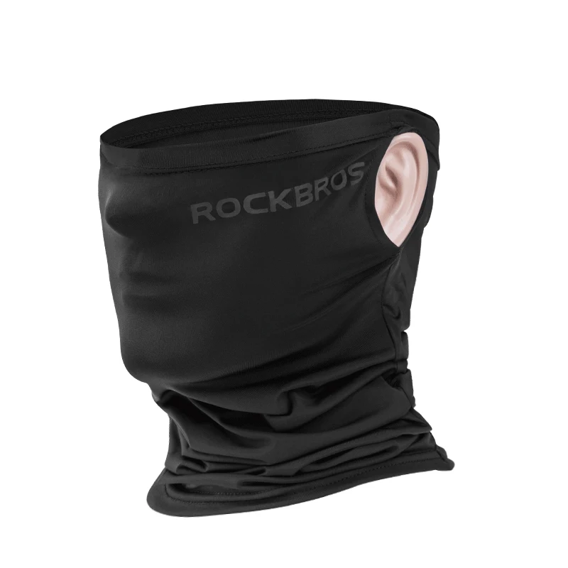 Black A ROCKBROS ткань льда походный шарф бандана дышащий Кемпинг бег шеи гетры спортивные шарфы Велоспорт Велосипед Бандана Маска для лица - Цвет: Black A