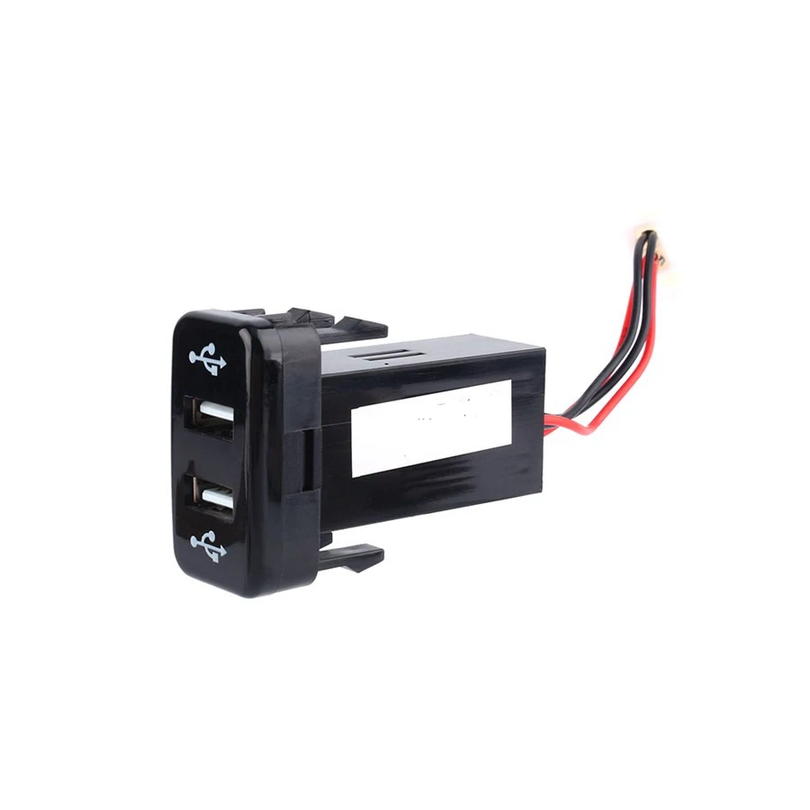 Двойной USB автомобильный телефон PDA DVR зарядное устройство адаптер 2.1A DC 12V w/предохранитель для Toyota Vigo двойное автомобильное зарядное устройство