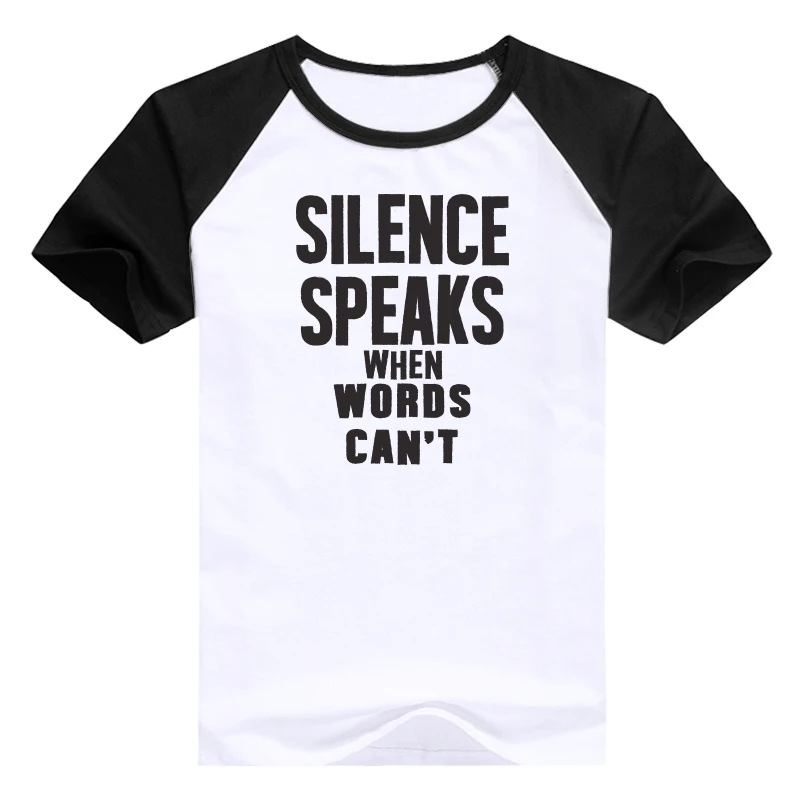 Высокое качество Брендовые мужские футболки беззвучные говорят когда слова не