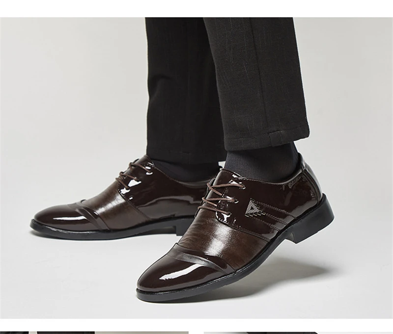 Leather shoes pointed men's ballroom dance dress shoes men's white wedding shoes Latin dance shoes fashion large size
