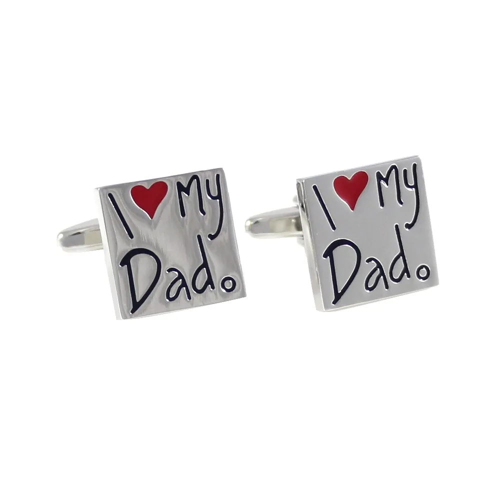 Silver Tone I Love My Dad Cufflinks Father's Day Birthday Gifts Cuff Links | Tie Clips &amp