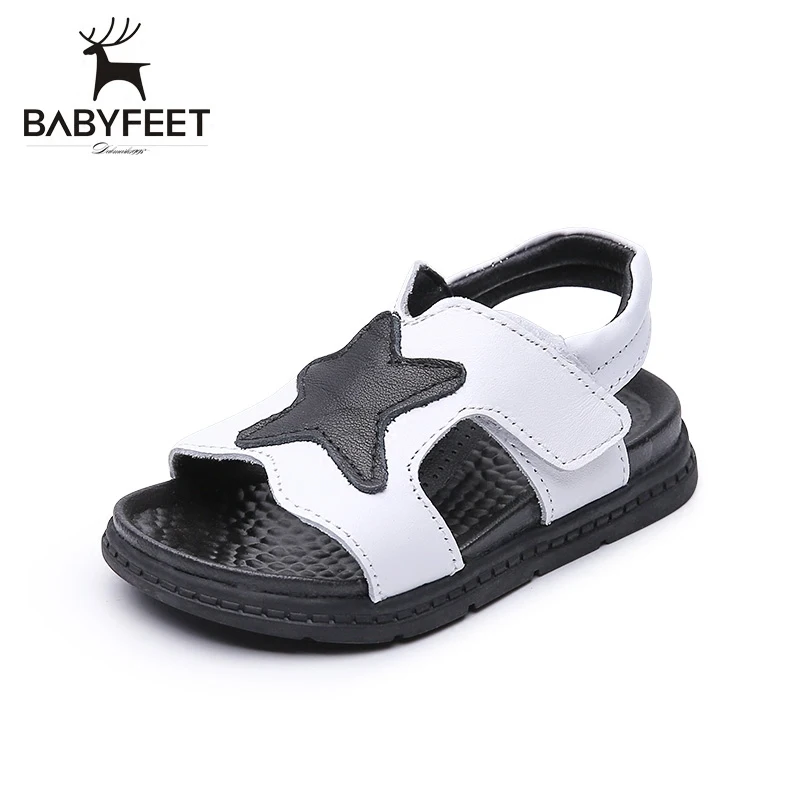 Babyfeet лето 2017 новые сандалии способа прибытия мальчики из натуральной кожи мягкой