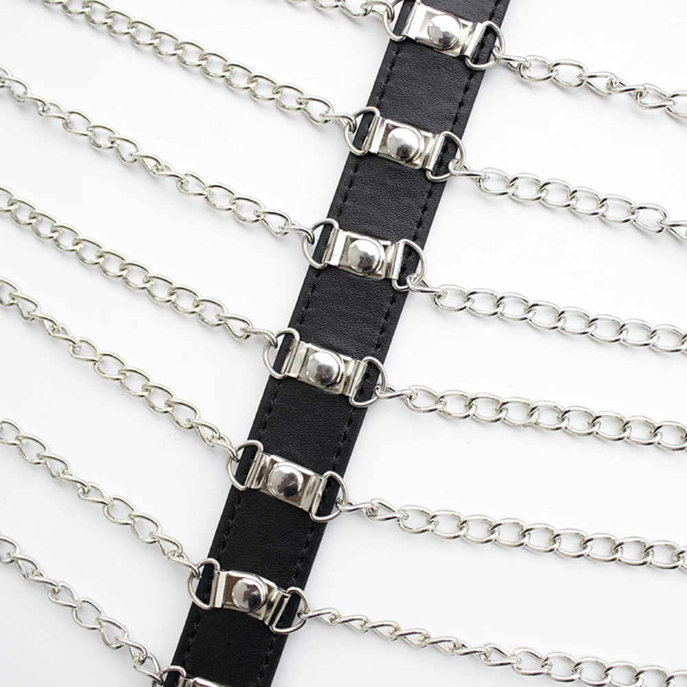 DOMI новые женские сексуальные Металлические цепи из ПУ наборы для бондажа игр