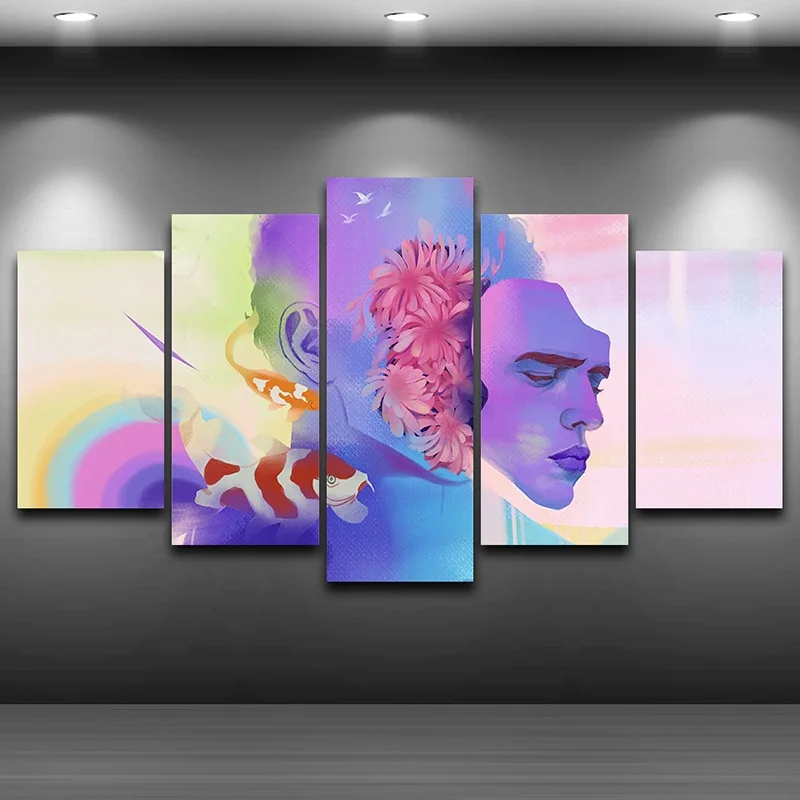 Абстрактный человек художественный печатный рисунок на холсте распылением