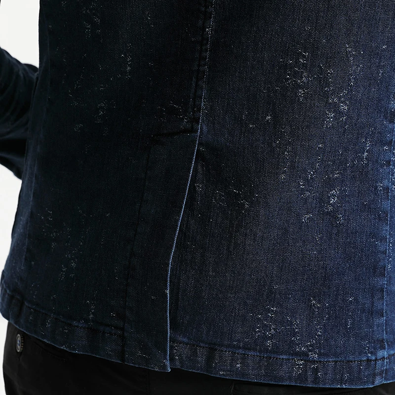 SIMWOOD 2019 осенние джинсовые блейзеры для мужчин облегающие хлопковые костюмы в