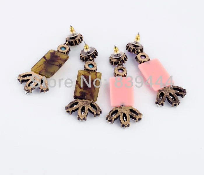 Горячая Распродажа элегантные античные золотые серьги из стекла|earrings antique gold|antique