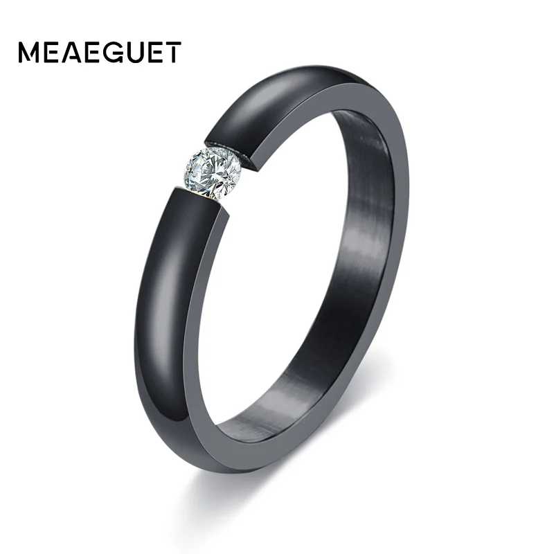 Meaeguet обручальное кольцо для женщин, Настройка канала, кубический цирконий, кольцо из нержавеющей стали, Женские Ювелирные изделия Anillos Anel Bijoux