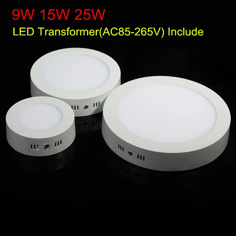 

9W 15W 25W Super Bright Round Surface LED Panel Wall Ceiling Down Light indoor light Mount Bulb Lamp for bathroom illuminate