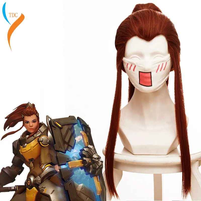 Высокое качество игра Brigitte парики термостойкие синтетические волосы красный