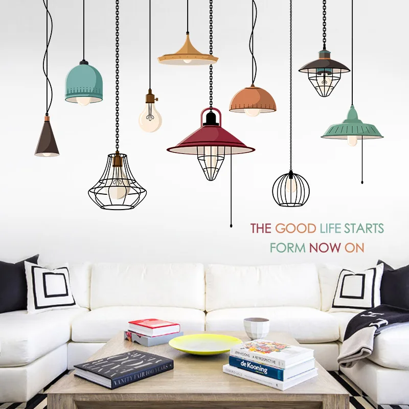 Ресторан гостиная диван фон декор для стен и потолка наклейки люстры Западно