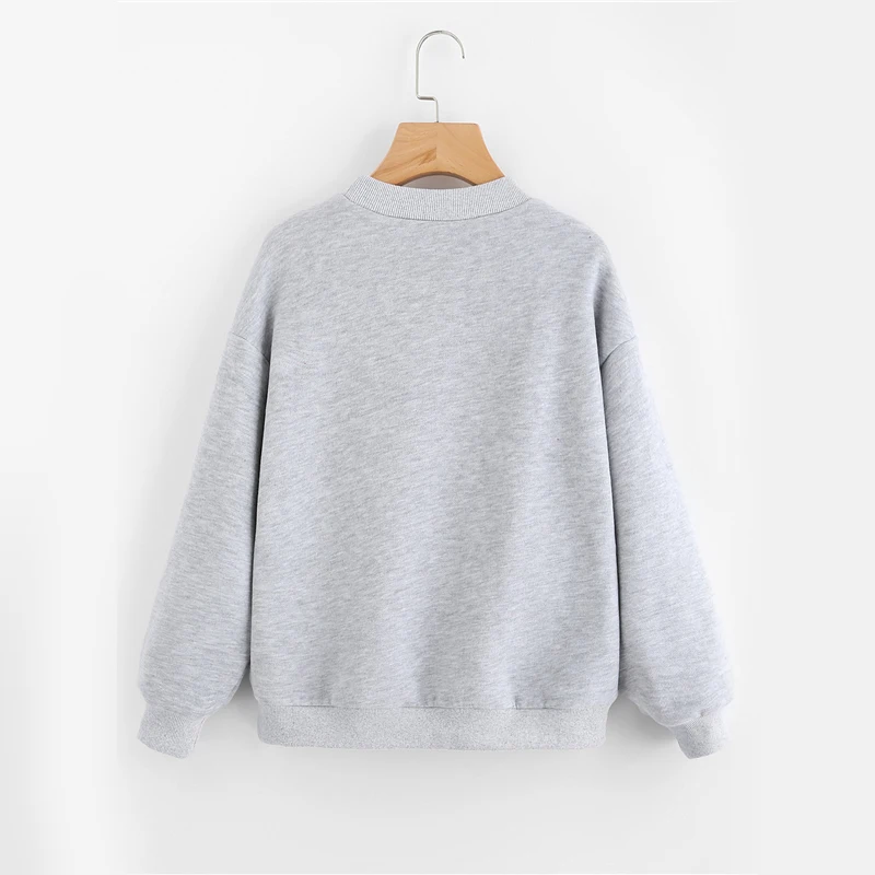 Dotfashion/вязаный пуловер с изображением кота; серый свитер с круглым вырезом и мультипликационным принтом для девочек; коллекция года; сезон весна-осень; Женский Повседневный Топ